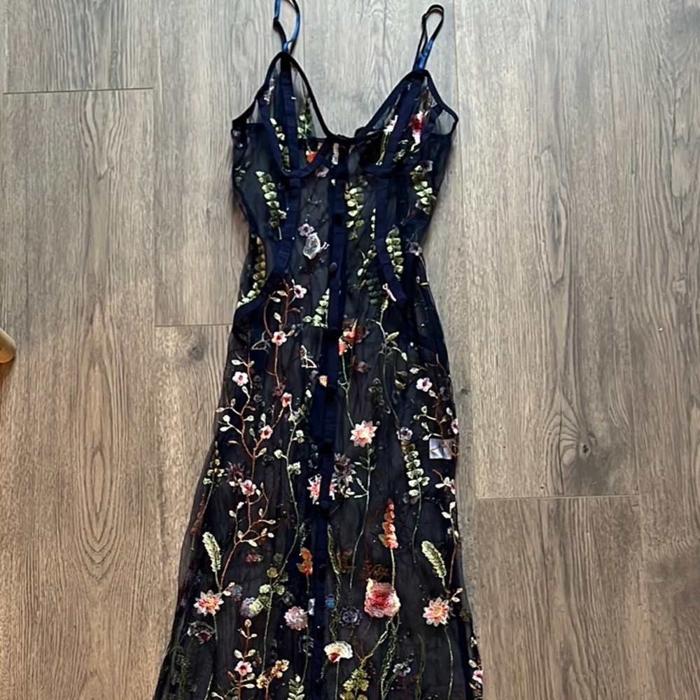 Floral sheer  Embroidered Dress
